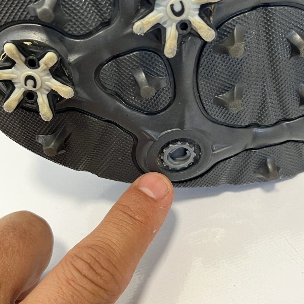 ECCO One Base Hydromax Golf Shoe BLK Leather Spiked Extra Width EU 45 US 11-11.5 - Picture 8 of 10
